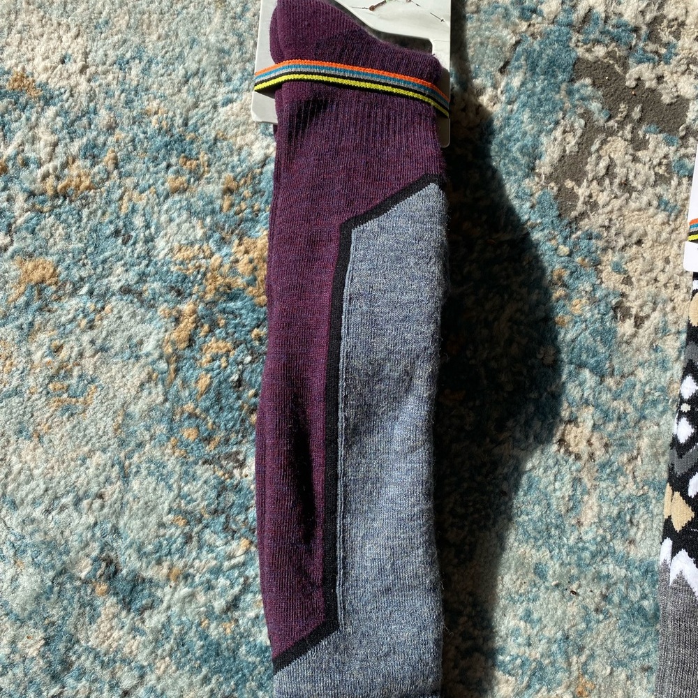 Smartwool Unisex Casual Purple and Gray Ski Socks